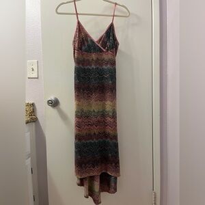 Vintage Stunning RAMPAGE large Multicolor Chevron dress NWOT PTP 15-22/L 48